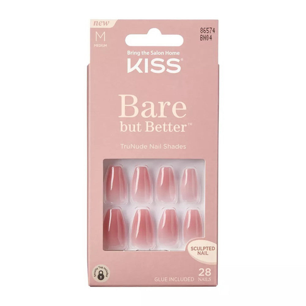 KISS Bare but Better Sculpted Nude Fake Nails, Pink, 28Ct